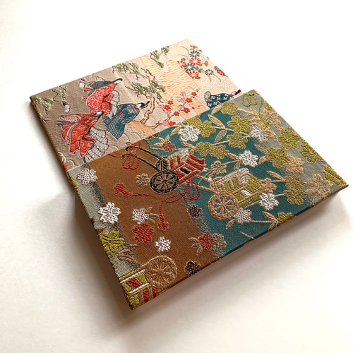 平安貴族御所車』 金襴織物御朱印帳 B6 大判サイズ 平安絵巻物 平安