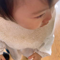 cotton linen fabric：flower bib 5枚目の画像