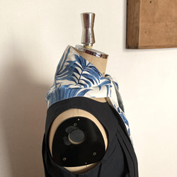 ＜保冷剤が入るリネンスカーフ＞日本製リネン・グリーン　ネッククーラー　バイカラー　日除け 11枚目の画像