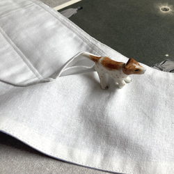 ＜保冷剤が入るリネンスカーフ＞日本製リネン・グリーン　ネッククーラー　バイカラー　日除け 4枚目の画像