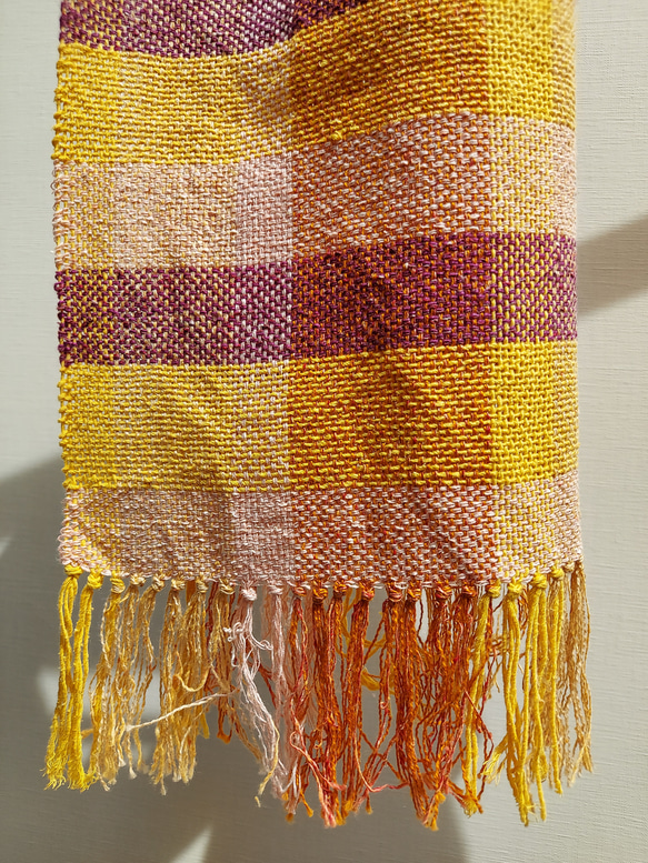 手織り　コットン混のやさしいストール　作品2357 4枚目の画像