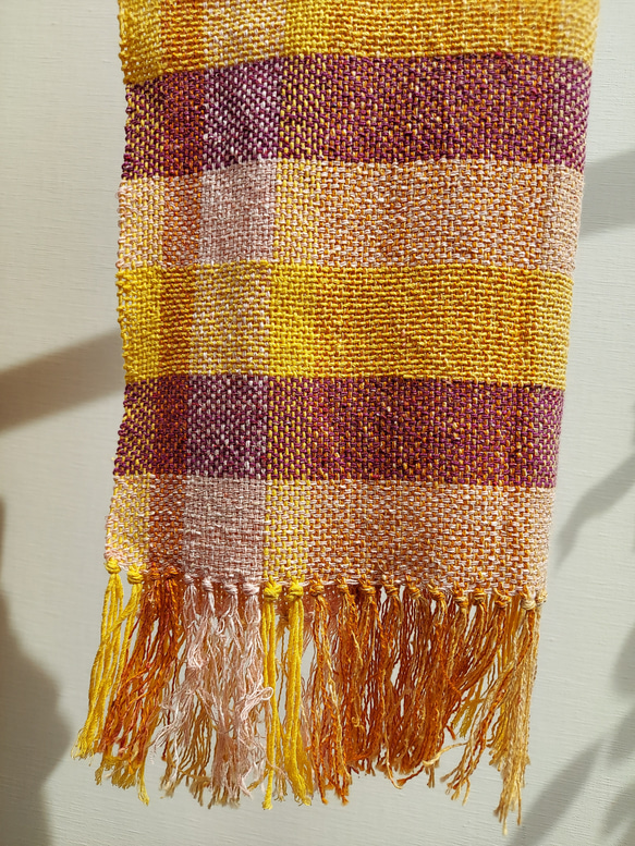 手織り　コットン混のやさしいストール　作品2357 3枚目の画像