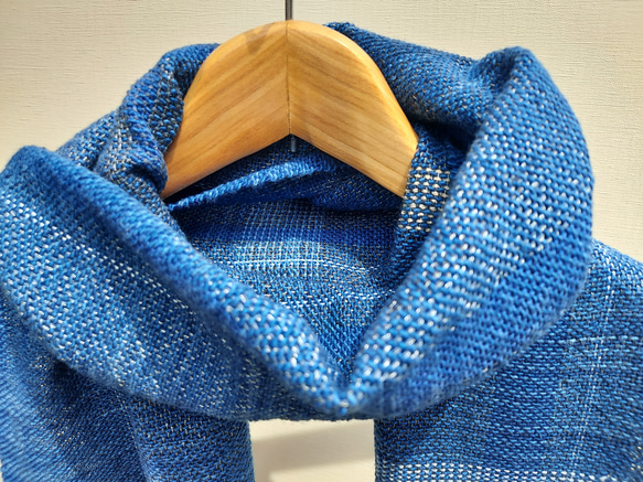 手織り　コットン混のやさしいストール　作品2359 2枚目の画像