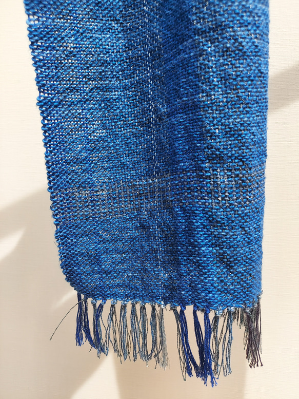 手織り　コットン混のやさしいストール　作品2359 4枚目の画像