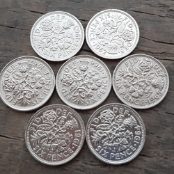 100枚セット 幸せのシックスペンス イギリス ラッキー6ペンス 本物英国 100枚セット 幸せのシックスペンス イギリス ラッキー6ペンス 本物英国