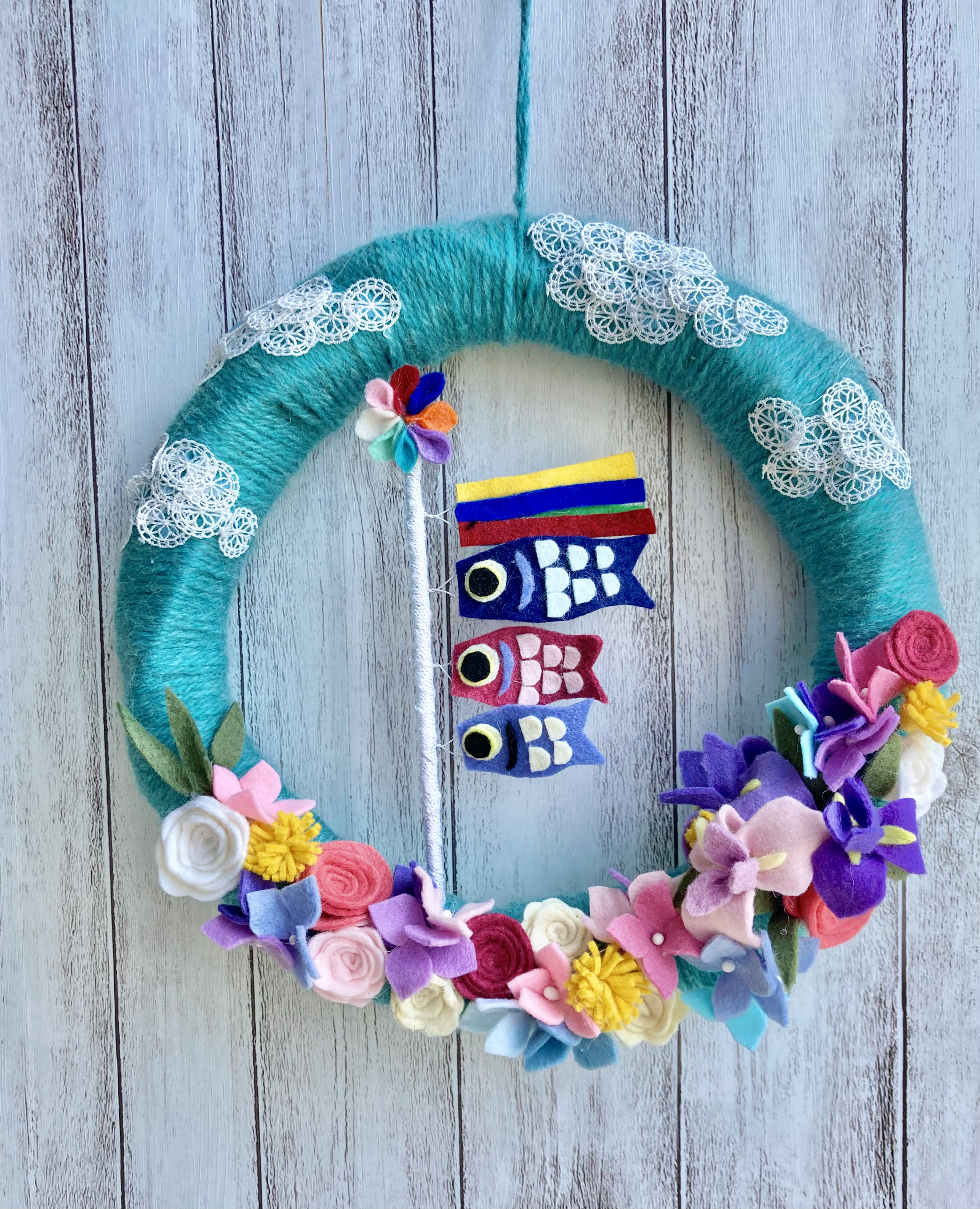 フェルトリース　節句　こいのぼり