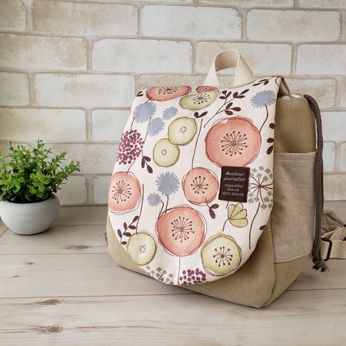 ママが子どもに持たせたい♡／ キッズリュック 北欧のまぁるいお花