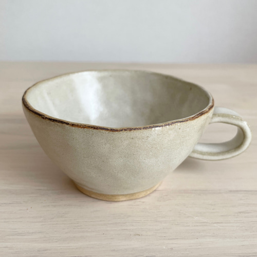 土冶器質 カップ 白(陶芸品) 土冶器質 カップ 白(陶芸品) 土冶器質 カップ 白(陶芸品)