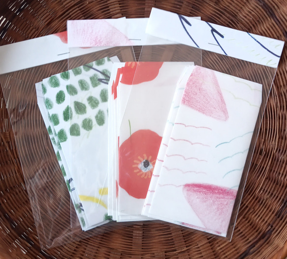 ポチ袋　さんかく　ピンク　5枚セット　ハンドメイド　文具　雑貨 4枚目の画像
