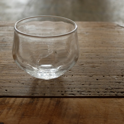 吹きガラスのグラス　六角　気泡渦 1枚目の画像
