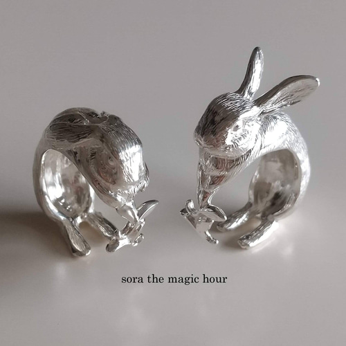 うさぎのリング フリーサイズリング ミニレッキス 兎年 ペット・吉祥