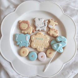 【お誕生日 お食い初めに♡】どうぶついっぱい☆ふんわりカラーのアイシングクッキーセット♡ 2枚目の画像