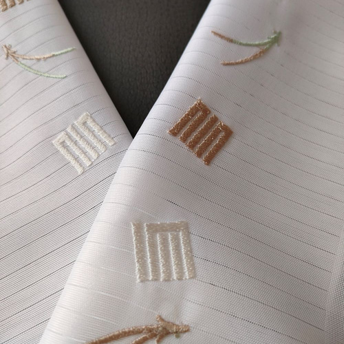 刺繍 半衿 松葉に源氏香 絽 和装小物（帯・半襟） 刺繍好日