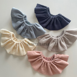 new】ふんわりぽこぽこダブルガーゼのつけ襟風スタイ スタイ