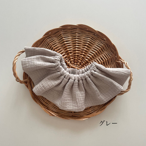 new】ふんわりぽこぽこダブルガーゼのつけ襟風スタイ スタイ