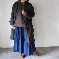 gauze long shirt jacket /草木染め ダブルガーゼロングシャツ 消炭色 ログウッド染め 4枚目の画像