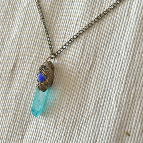 アクアオーラxラピスラズリ】冒険者のお守りペンダント ネックレス