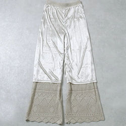 Etranze ꕤ 精緻花紋鏤空長款針織闊腿褲 可搭et11399800 第9張的照片