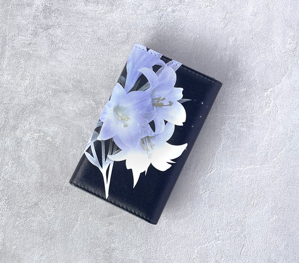 -百合- 花と草木のキーケース（4連・カード収納付き） 5枚目の画像