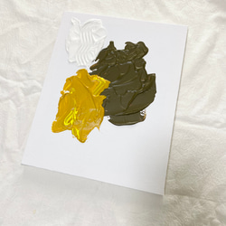 テクスチャーアート　white × yellow × khaki 2枚目の画像