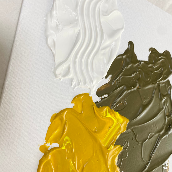 テクスチャーアート　white × yellow × khaki 3枚目の画像