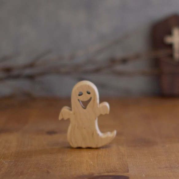 BOO オバケ オブジェ｜ハロウィン おばけ ゴースト 木製 インテリア 雑貨 置物 デコレーション ホラー お化け 2枚目の画像