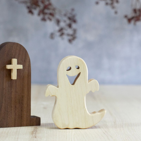 BOO オバケ オブジェ｜ハロウィン おばけ ゴースト 木製 インテリア 雑貨 置物 デコレーション ホラー お化け 6枚目の画像