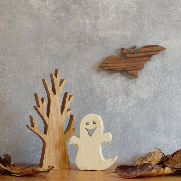 BOO オバケ オブジェ｜ハロウィン おばけ ゴースト 木製 インテリア 雑貨 置物 デコレーション ホラー お化け 7枚目の画像