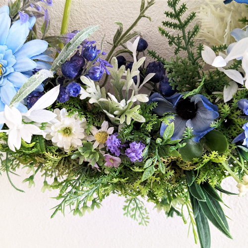 玄関ドアリース サマーイングリッシュガーデンの小さなお庭 母の日、お