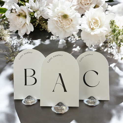 100円/1枚 アーチ型 テーブルナンバー【A/1/ONE】 6枚セット 席札