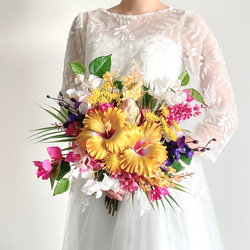 ハイビスカスのウェディングブーケ【結婚式/ウェディング/リゾート婚