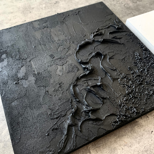 モダンアート 24×24㎝ 2枚set テクスチャーアート モノトーン