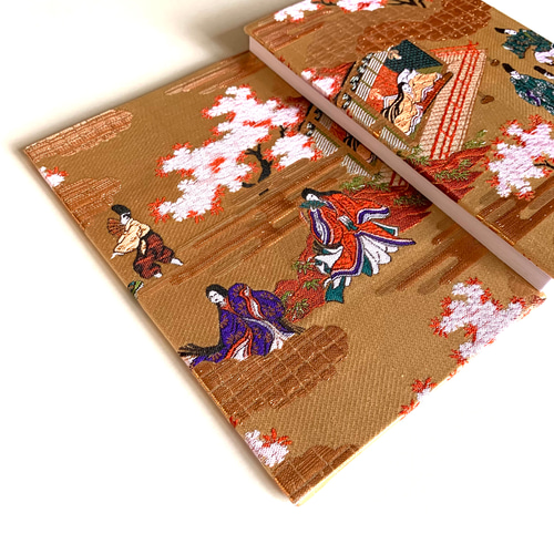 平安桜御殿』 金襴織物御朱印帳 B6 大判サイズ 平安貴族 十二単 平安