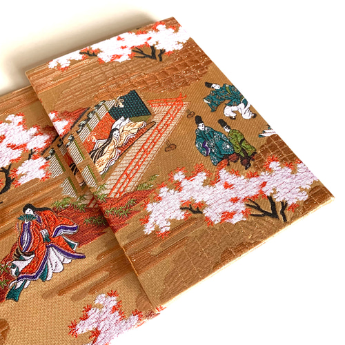 平安桜御殿』 金襴織物御朱印帳 B6 大判サイズ 平安貴族 十二単 平安