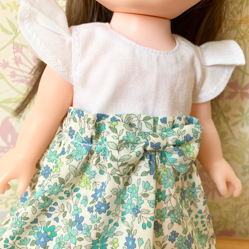 水色ドッキングワンピース＊ドール服 ソランちゃん ソランちゃん服