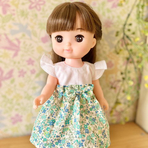 水色ドッキングワンピース＊ドール服 ソランちゃん ソランちゃん服