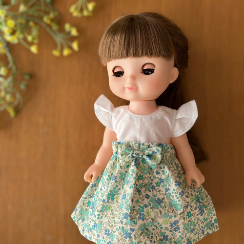 水色ドッキングワンピース＊ドール服 ソランちゃん ソランちゃん服