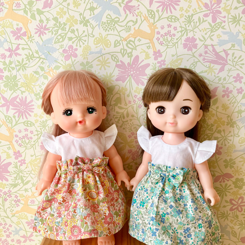 水色ドッキングワンピース＊ドール服 ソランちゃん ソランちゃん服