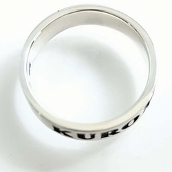 ☆猫と名前とモチーフと・・・シルバー925平打ち猫リング　ヘア―ライン仕上げ 7枚目の画像