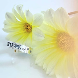 ☆猫と名前とモチーフと・・・シルバー925平打ち猫リング　ヘア―ライン仕上げ 8枚目の画像