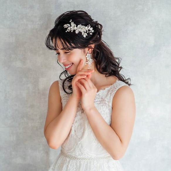 Natural Wedding ブライダルヘッドコーム ラインストーンブライダルの小枝アクセサリー ヘッドドレス 8枚目の画像