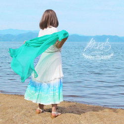 ティアードテールスカート　minamo　海色グラデーション 5枚目の画像