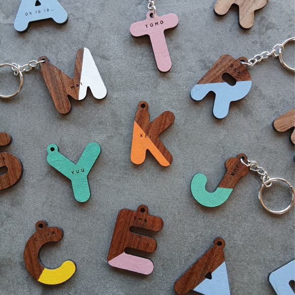 KEY RING 】木製 名入れキーリング キーホルダー リニューアル