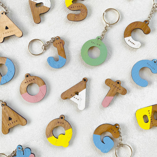 KEY RING 】木製 名入れキーリング キーホルダー イニシャル KEY RING 】木製 名入れキーリング キーホルダー イニシャル
