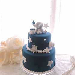 ブルーのクレイケーキセット ウェルカムボード クレイケーキ アリエル