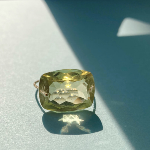 Prana candy gem ✴︎レモンクォーツ✴︎宝石ルースのk14gfリング 指輪 
