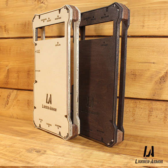 Pixel 7a ケース 木製 ウッド wood case 木 本革 耐衝撃 ハンドメイド LUNBER ARMOR 3枚目の画像