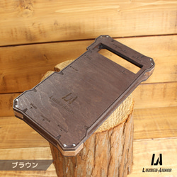 Pixel 7a ケース 木製 ウッド wood case 木 本革 耐衝撃 ハンドメイド LUNBER ARMOR 8枚目の画像