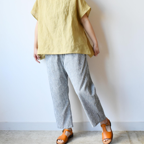 Chijimi Takashima 錐形褲，廓形簡潔，合身舒適 [SOPT183S] 第1張的照片