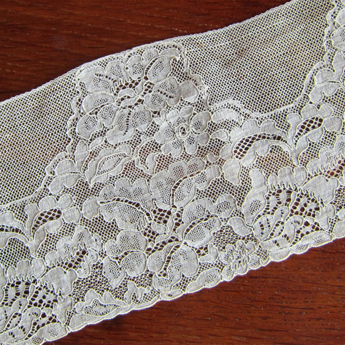 140cm】幅12.5cm刺繍チュールレース フランスアンティーク レース 